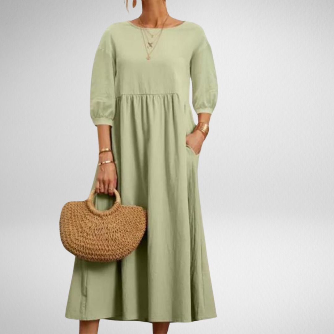 Ella™ | Feminine Midi-Kjole som Smigrer Figuren