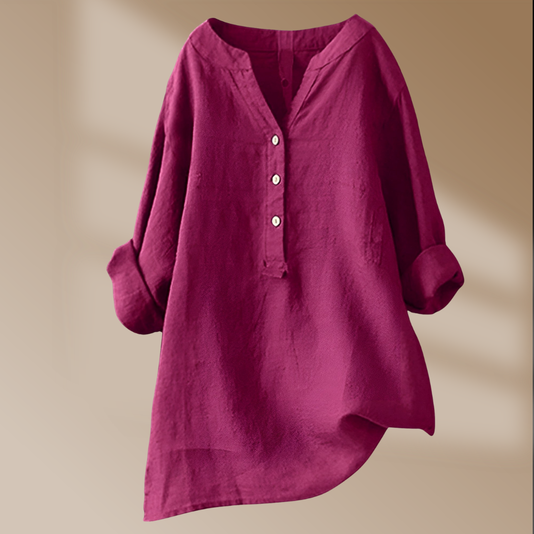 Freja - Luftig og behagelig linskjorte med knapper