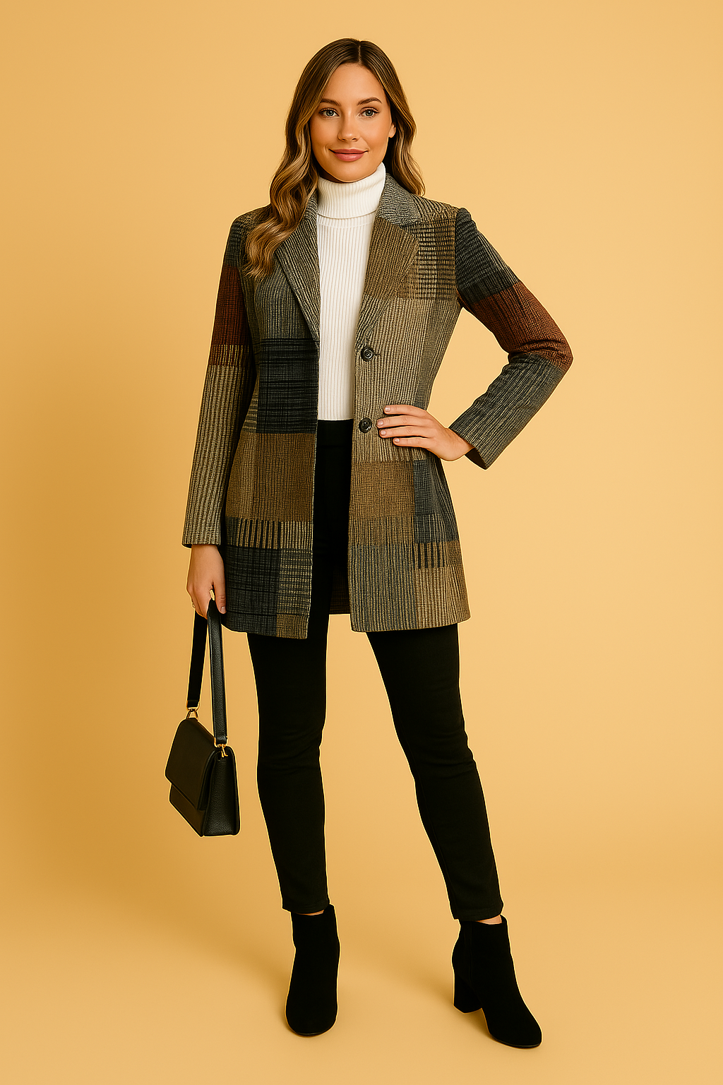 Marina | Elegant Blazerkåpe med Mønster