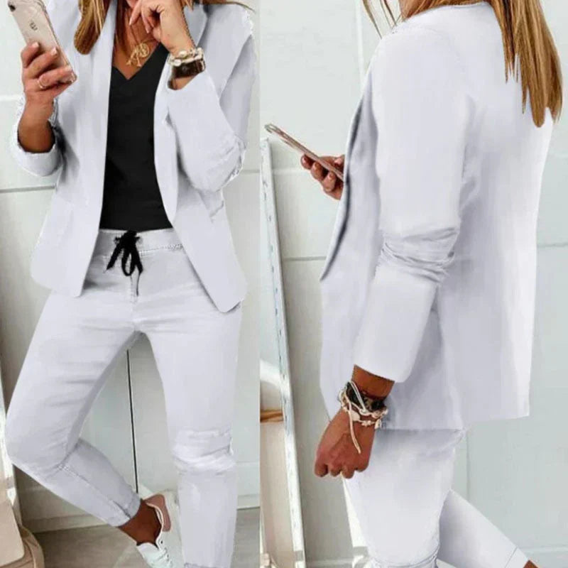 Nora| Komfortabel blazer og bukse i 2-delt sett for damer