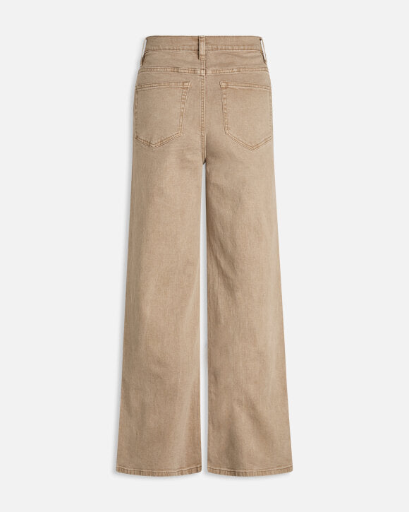 Lena™ | Stilfulle Beige Wide-Leg Jeans