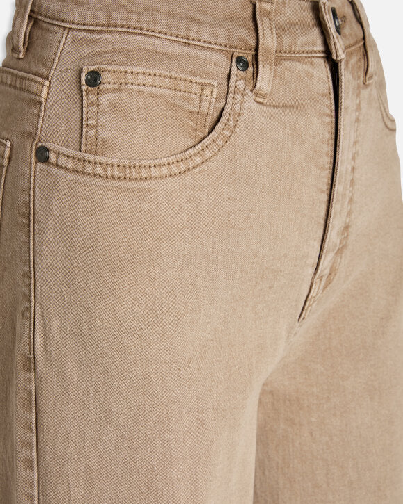 Lena™ | Stilfulle Beige Wide-Leg Jeans