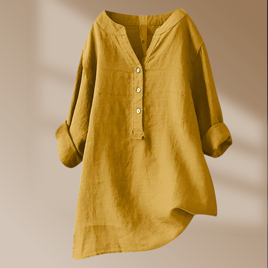 Freja - Luftig og behagelig linskjorte med knapper