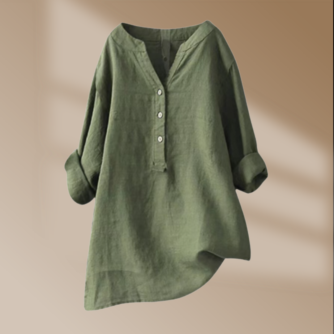 Freja - Luftig og behagelig linskjorte med knapper