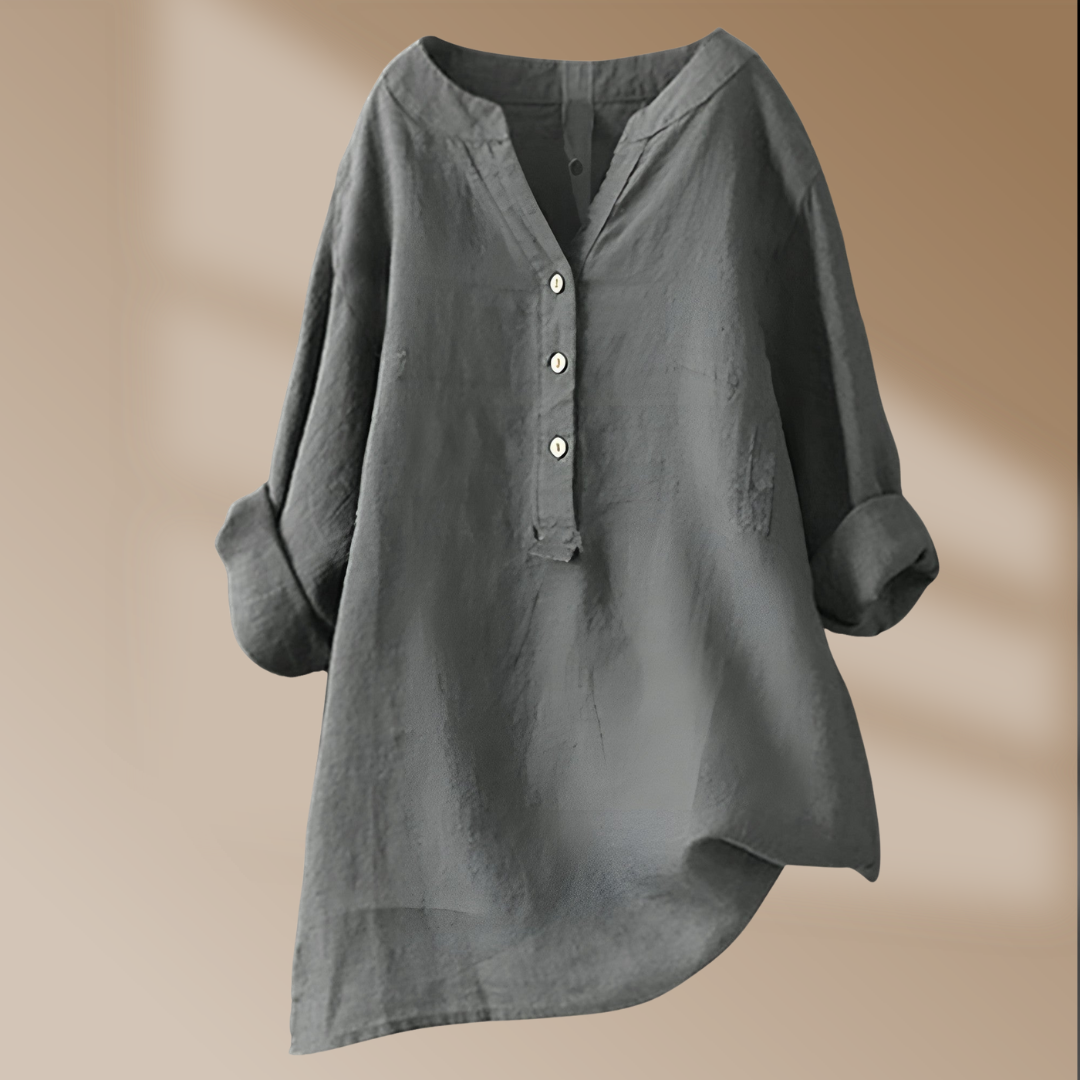 Freja - Luftig og behagelig linskjorte med knapper