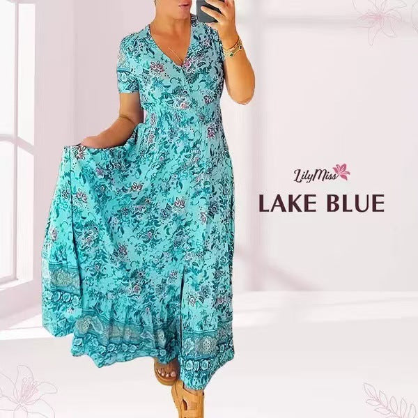 Kjole med Blomster og V-utringning – Vårens Favoritt 2025!