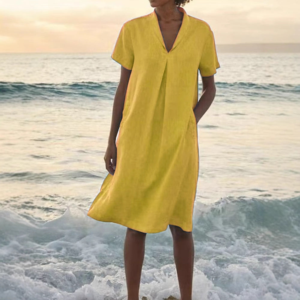 Bella™ – Kjole med V-hals og Lommer for Damer