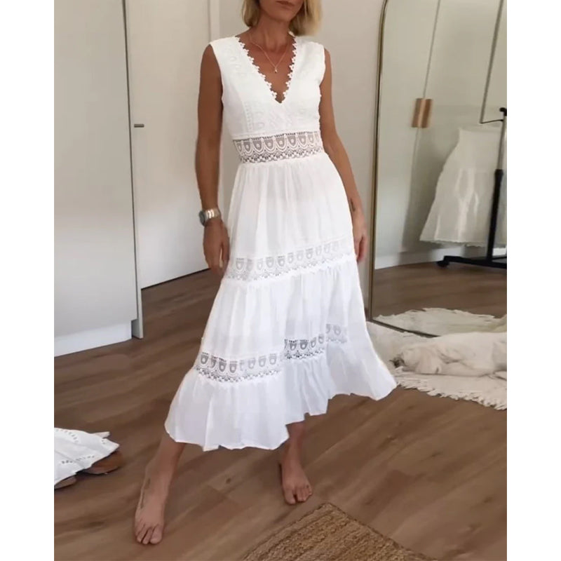 Aurélie™ | Elegant Blondekjole med V-hals