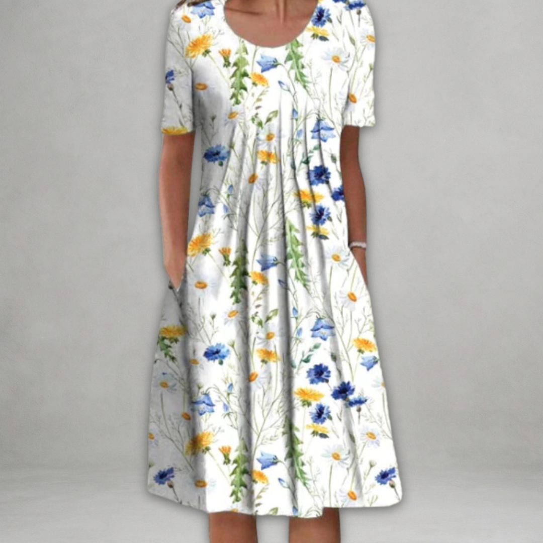 Eira™ - Elegant Kjole med Blomsterdesign som Dekker Magen