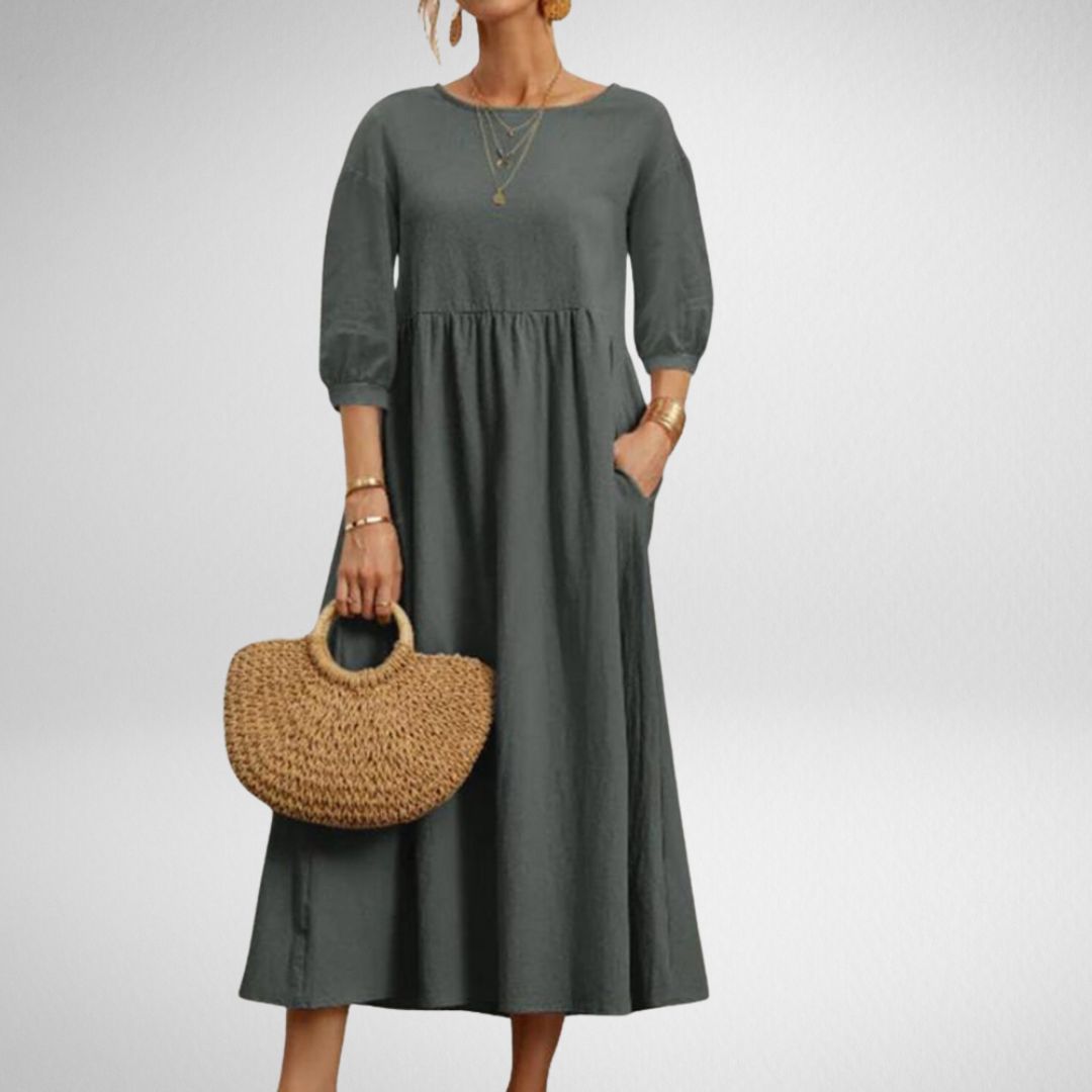 Ella™ | Feminine Midi-Kjole som Smigrer Figuren