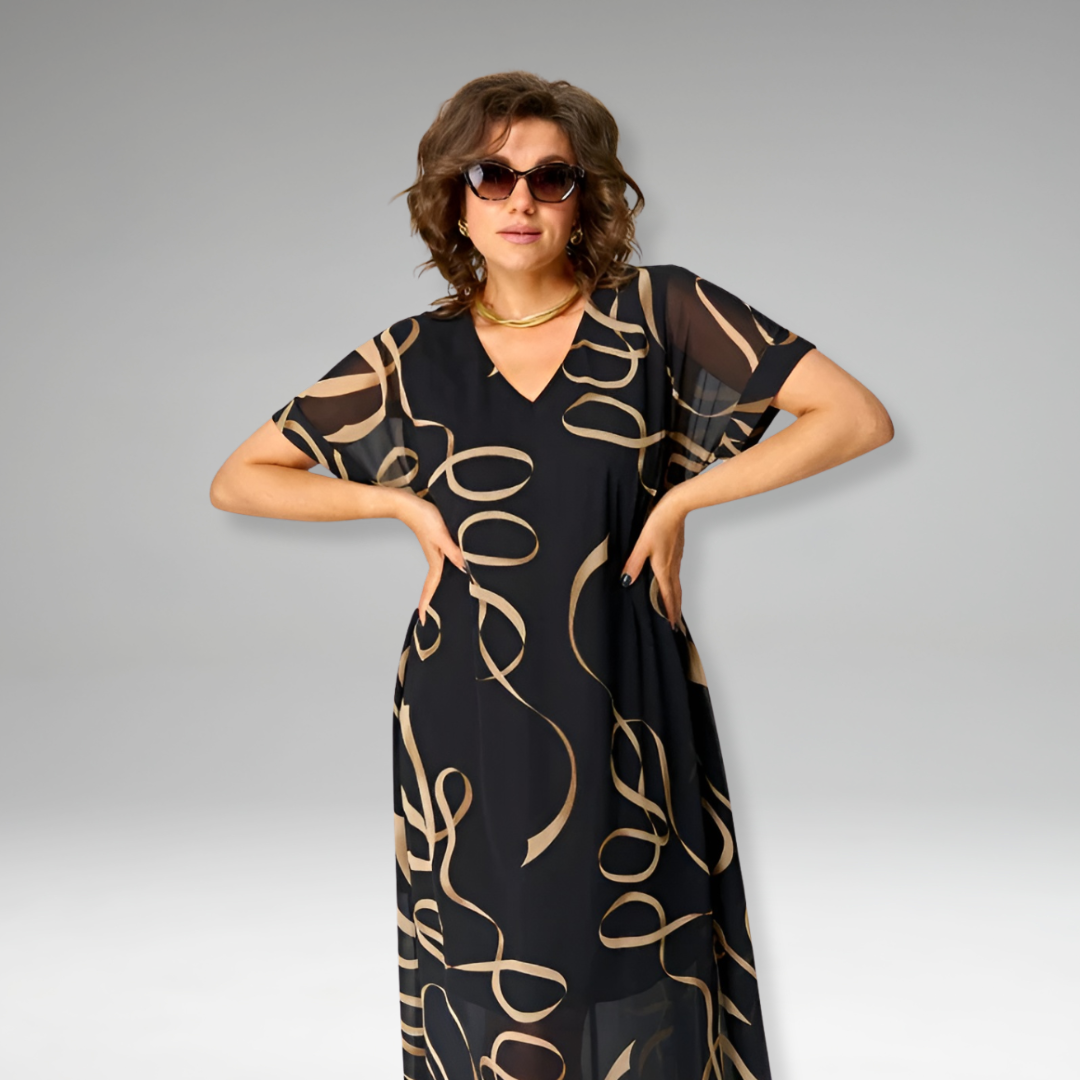 Sanne – Lett kjole med grafisk print