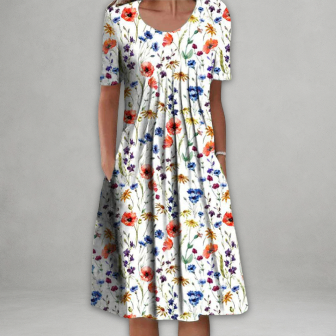 Eira™ - Elegant Kjole med Blomsterdesign som Dekker Magen