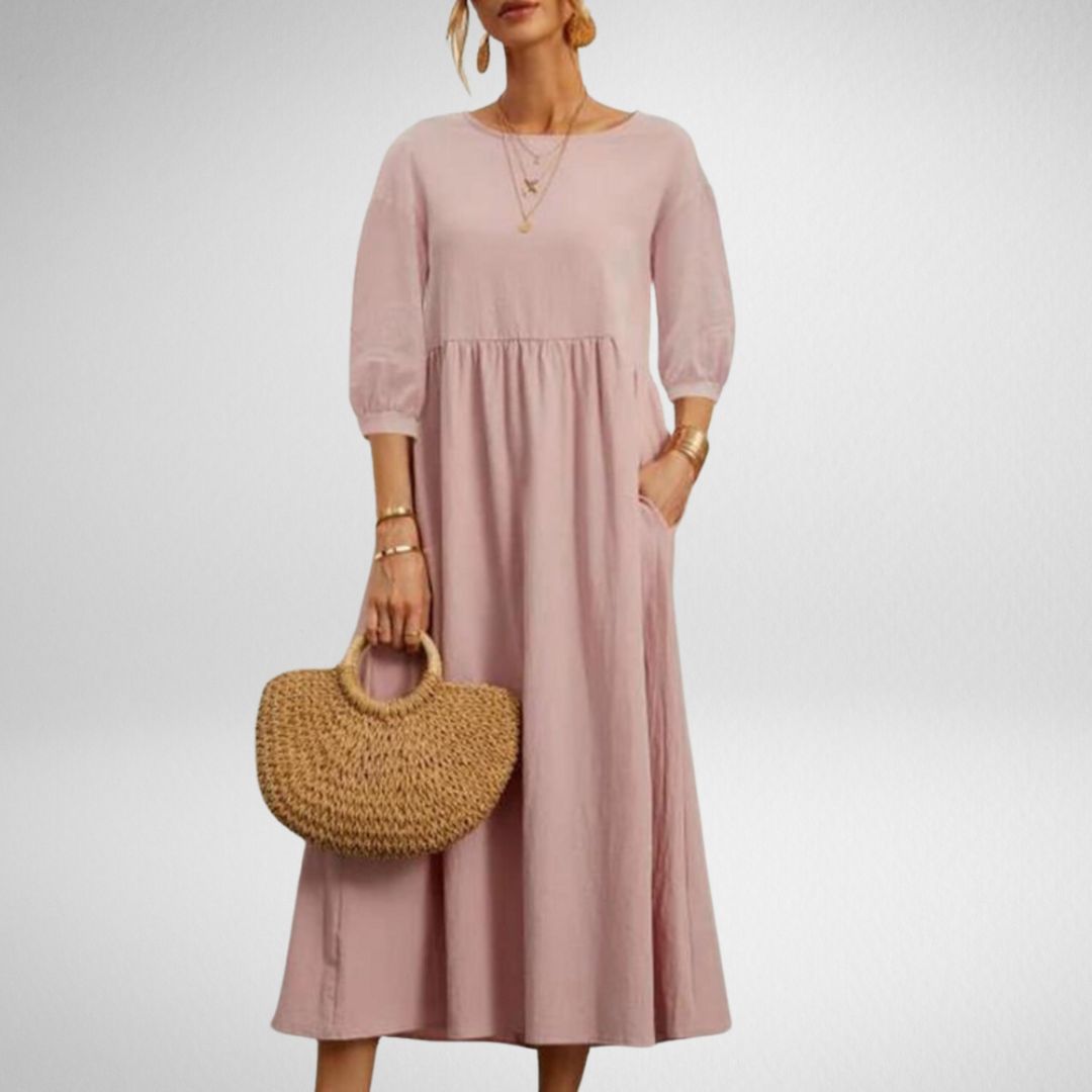 Ella™ | Feminine Midi-Kjole som Smigrer Figuren