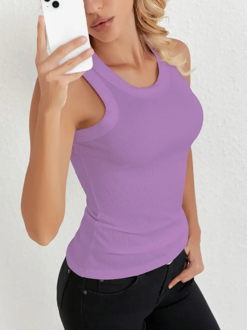 Mila™ | Klassisk Ribbestrikket Tanktopp