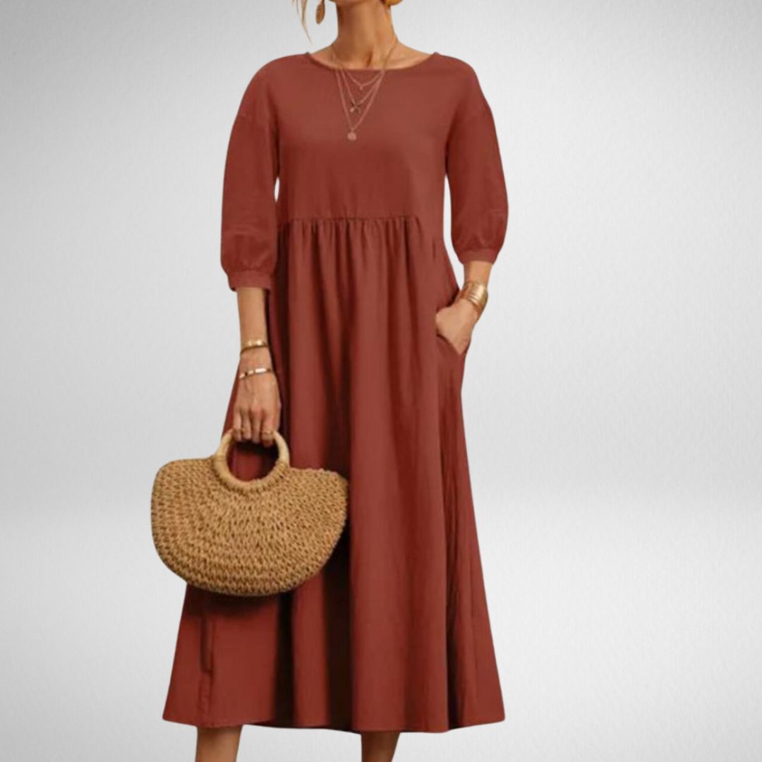 Ella™ | Feminine Midi-Kjole som Smigrer Figuren