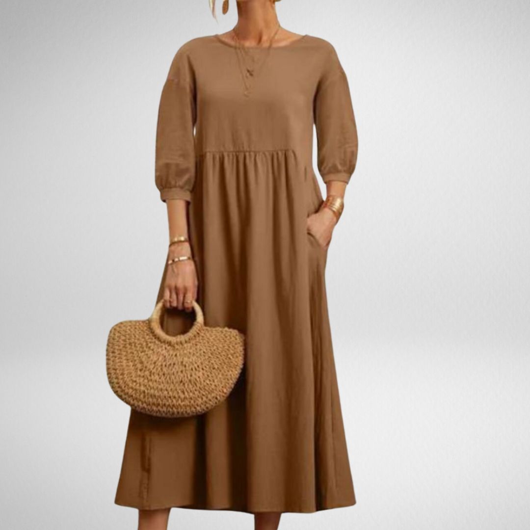 Ella™ | Feminine Midi-Kjole som Smigrer Figuren