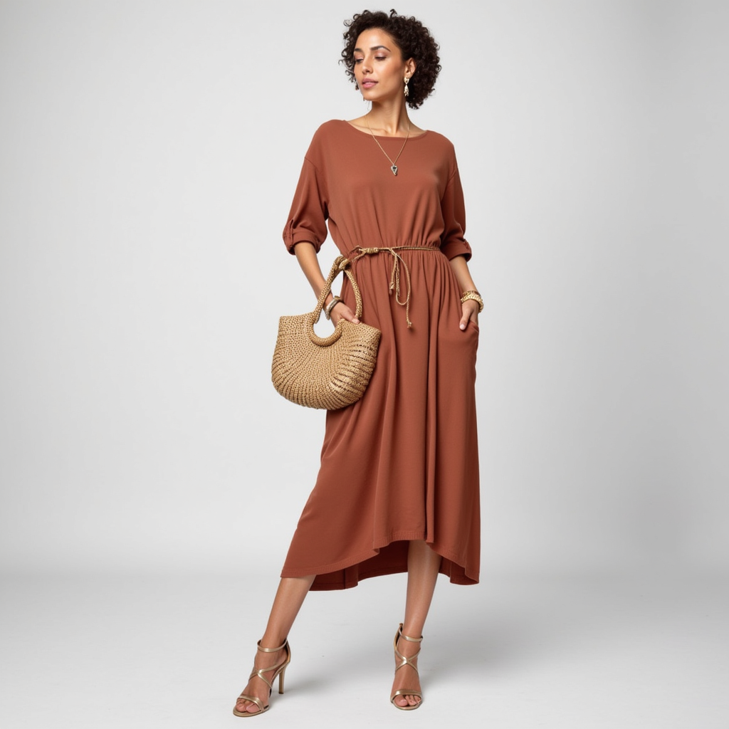 Ella™ | Feminine Midi-Kjole som Smigrer Figuren