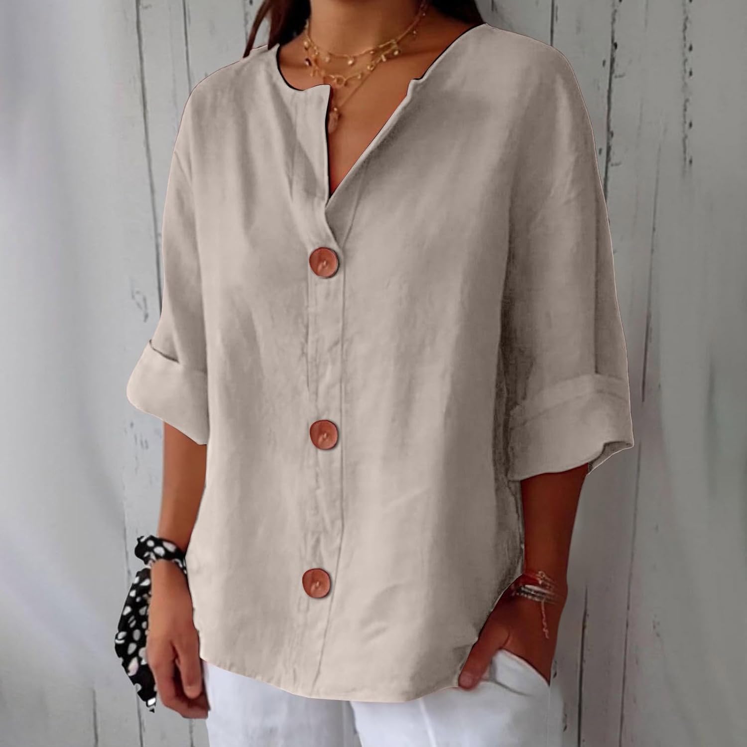 Noora™ | Avslappet linnebluse for tidløs eleganse