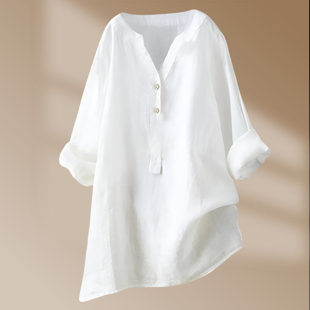 Freja - Luftig og behagelig linskjorte med knapper