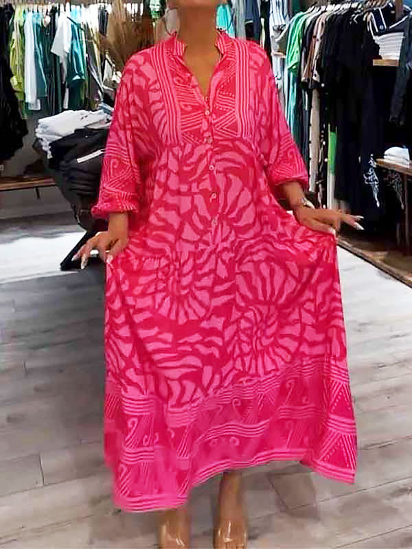 Lin ™ | V-hals kjole med trykk