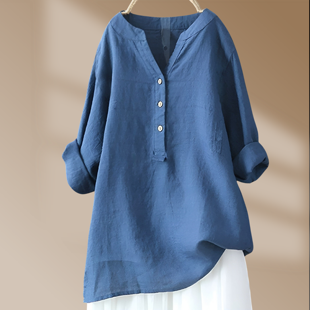 Freja - Luftig og behagelig linskjorte med knapper