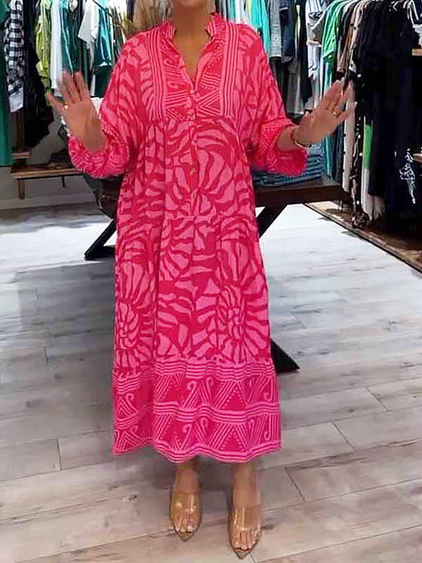 Lin ™ | V-hals kjole med trykk