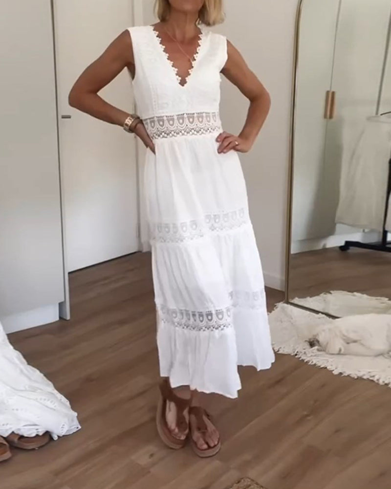 Aurélie™ | Elegant Blondekjole med V-hals