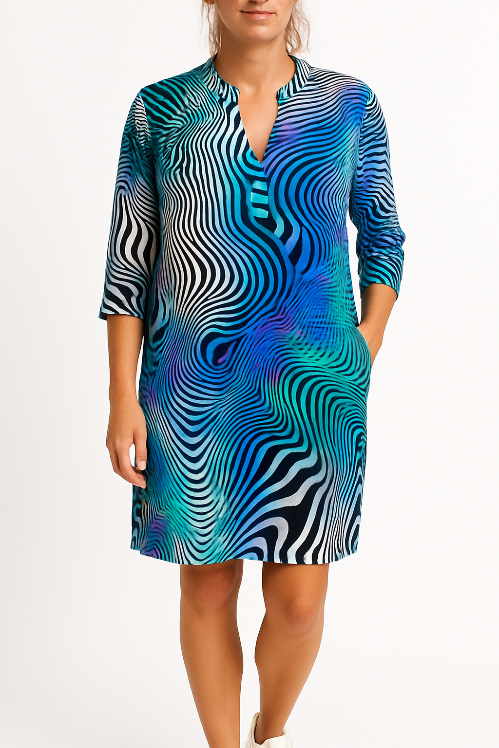 Ria™ | Fargerik V-hals kjole