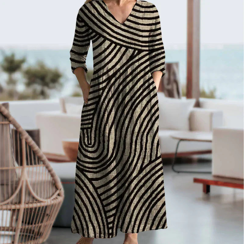 Kyla™ | Vintage stripete maxi-kjole