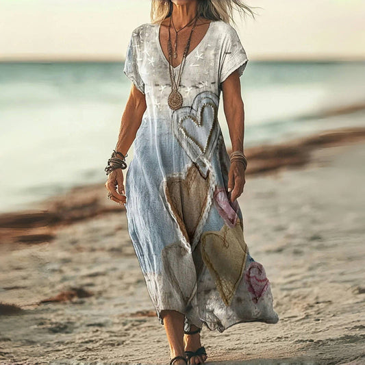 Vintage ™ |Kjole Med Hjertetrykk