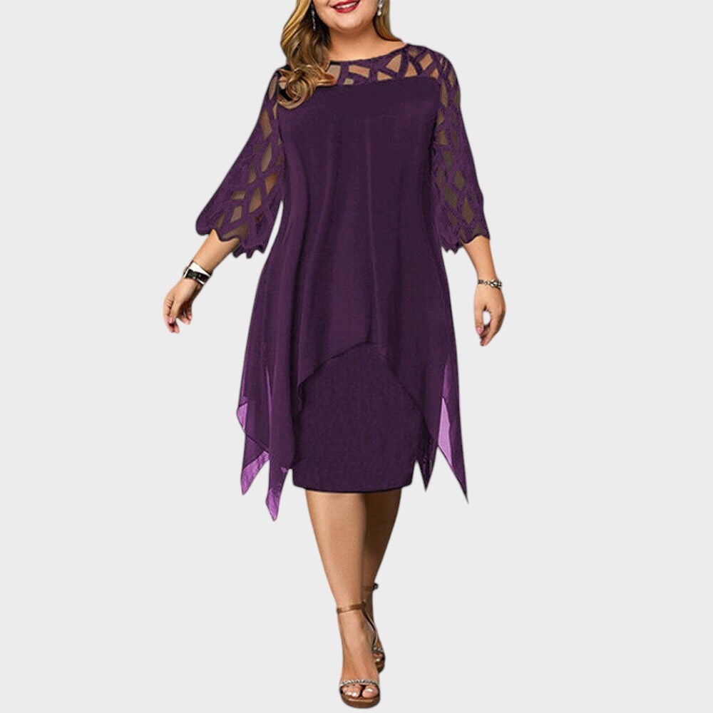 Freja | Chic Plus Size Midi Kjole til Moderne Kvinner