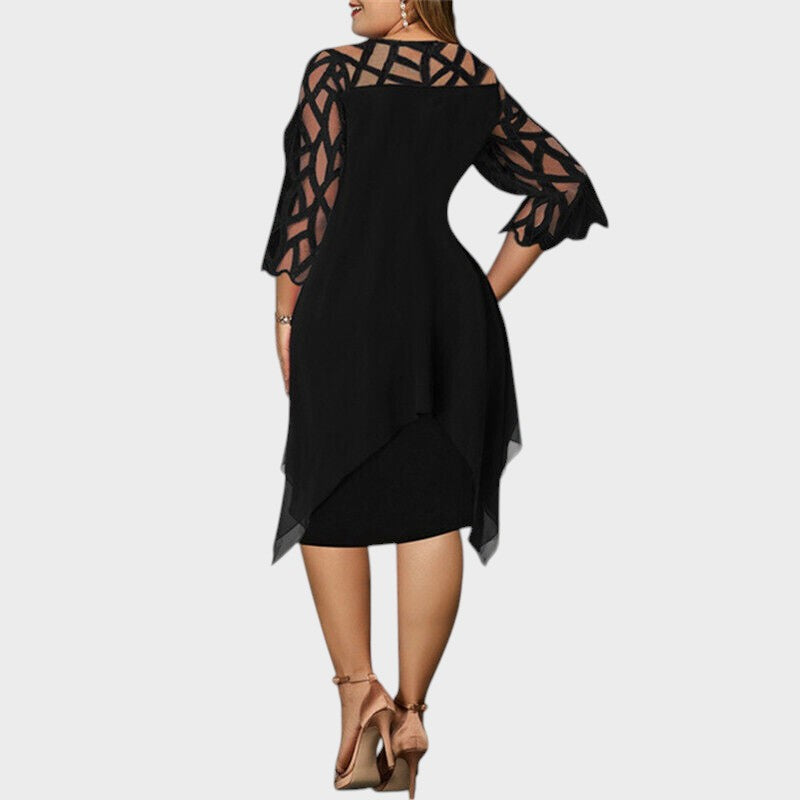 Freja | Chic Plus Size Midi Kjole til Moderne Kvinner