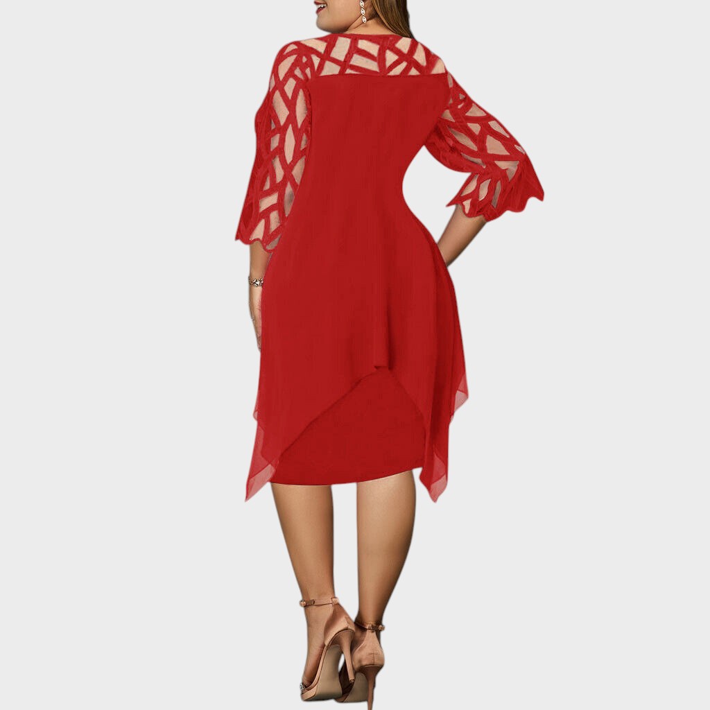 Freja | Chic Plus Size Midi Kjole til Moderne Kvinner