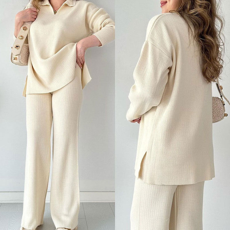 Amalia™ | Bomull Sett med V-Hals og Split