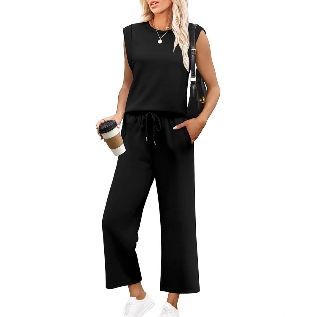 Sara™ | Cap sleeve-topp & vide crop-bukser