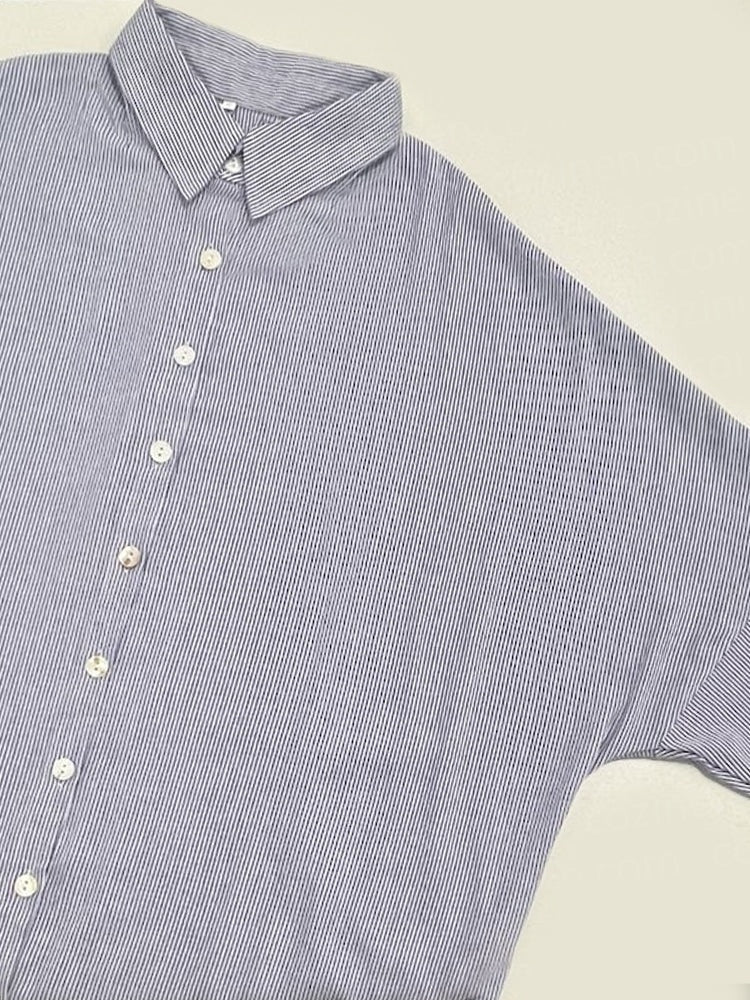 Stripete kofta Løs Stor Størrelse Uregelmessig kjole