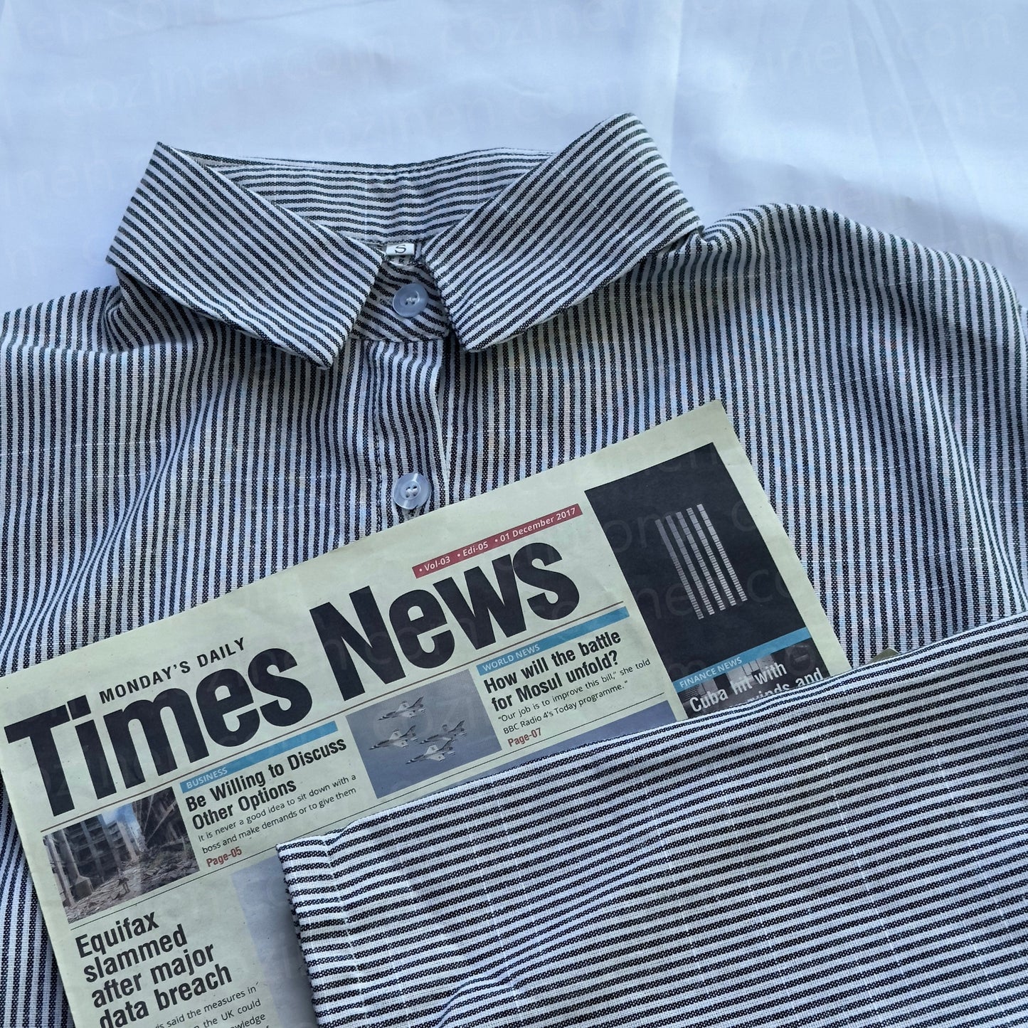 Stripete kofta Løs Stor Størrelse Uregelmessig kjole