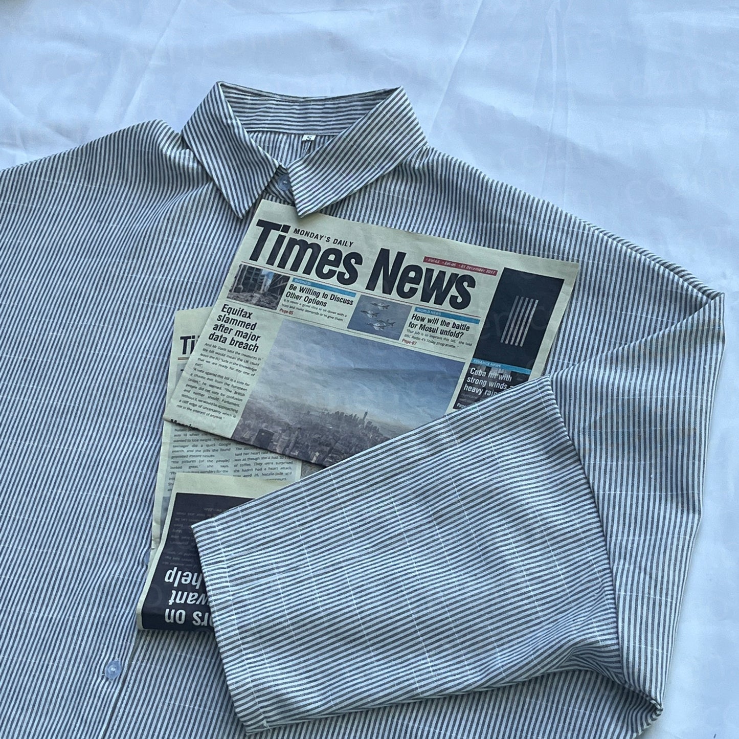 Stripete kofta Løs Stor Størrelse Uregelmessig kjole