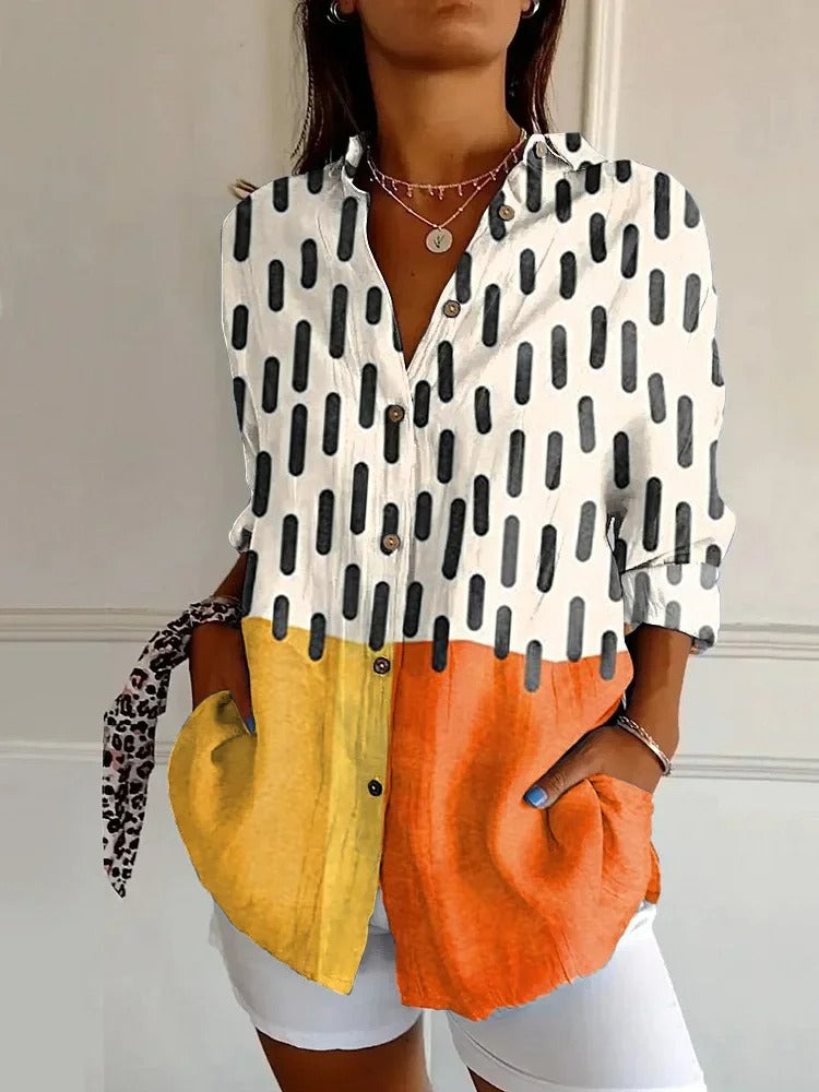 Inger™ | Vintage Blomsterbluse med Lange Ermer