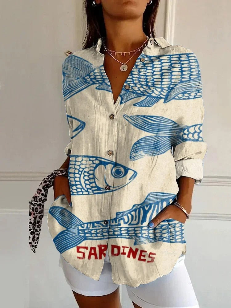 Inger™ | Vintage Blomsterbluse med Lange Ermer